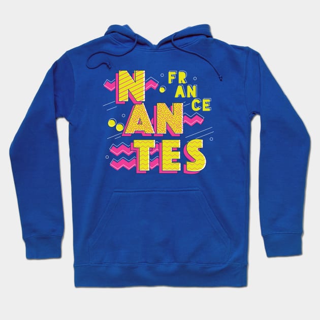 Retro 90s Nantes, France Hoodie by SLAG_Creative